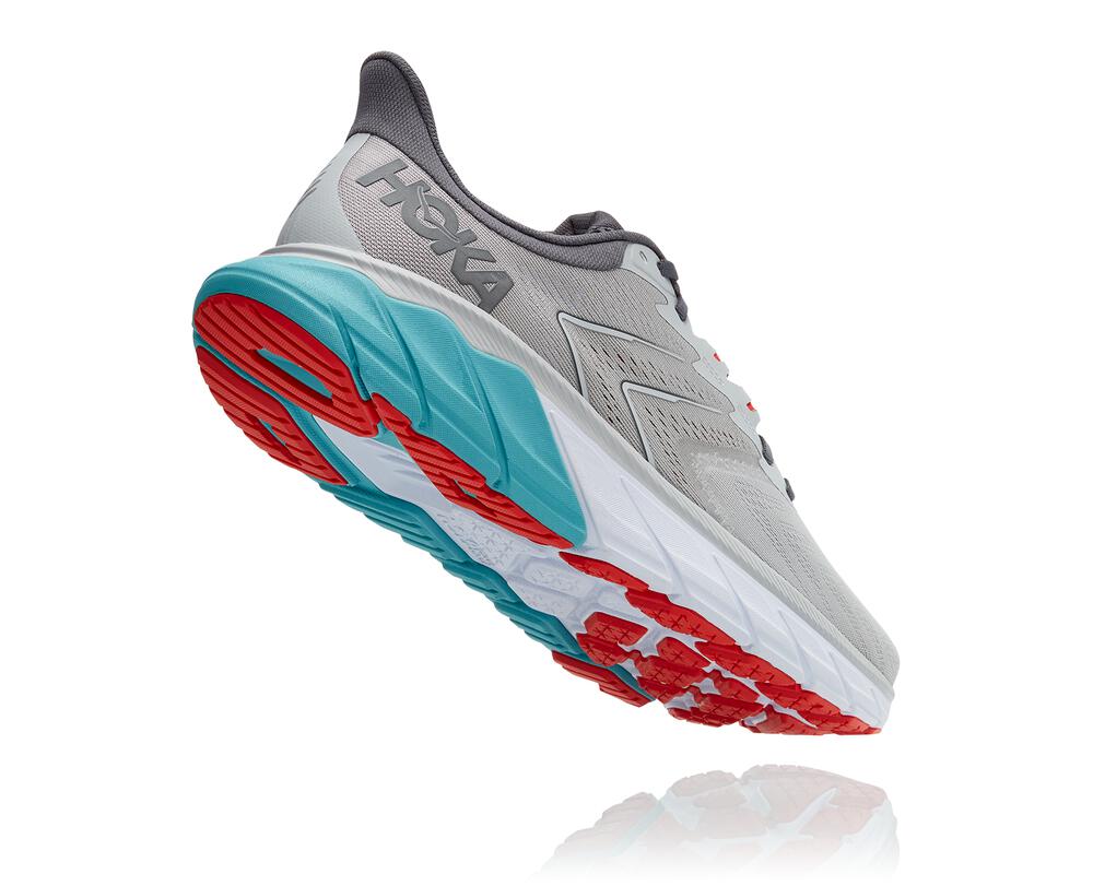 Hoka Arahi 5 Supportive Philippines - Men's Stability Running Shoes Grey / Light Turquoise 93658772