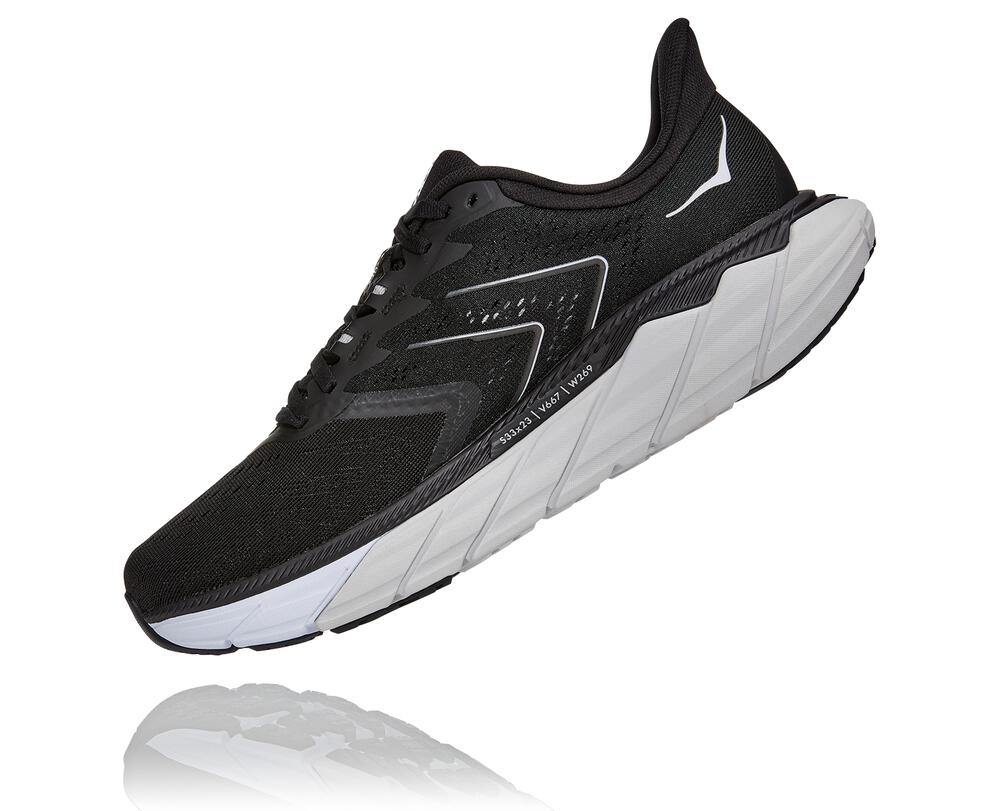 Hoka Arahi 5 Supportive Philippines - Men's Walking Shoes Black / White 89140620