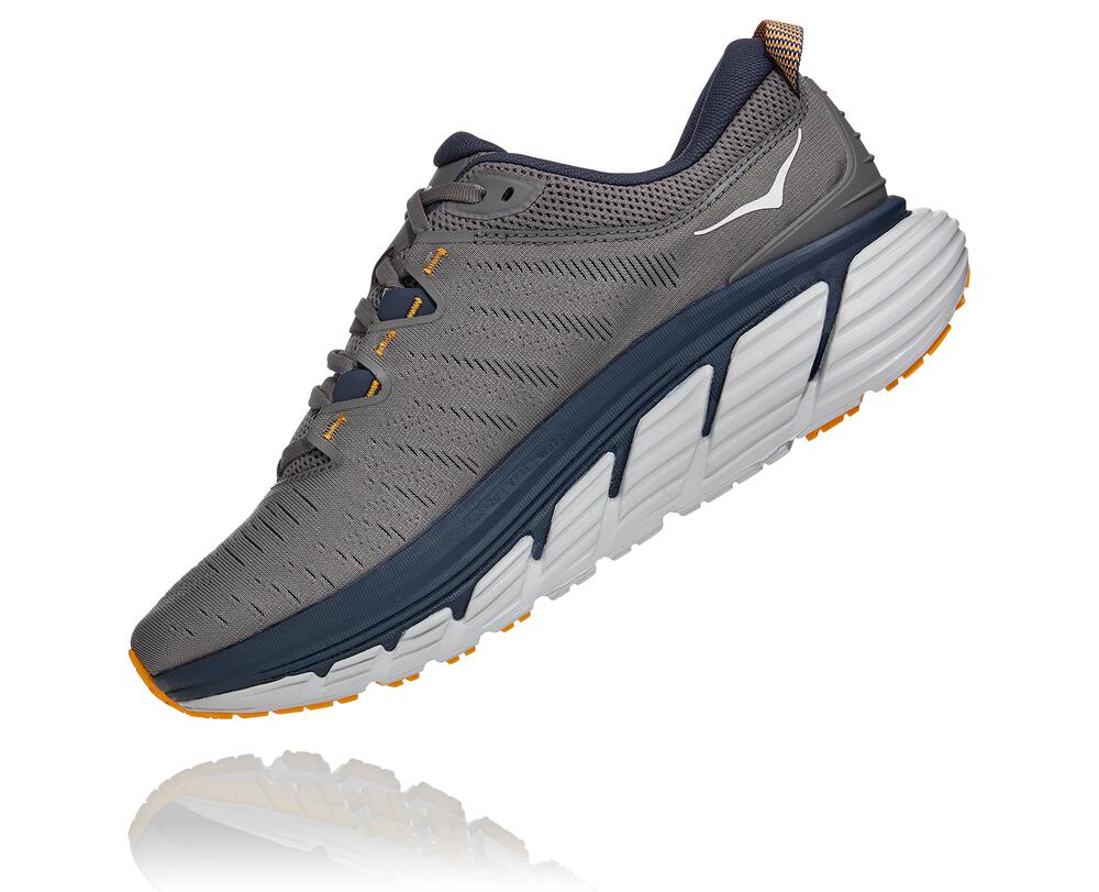 Hoka Gaviota 3 Philippines - Men's Stability Running Shoes Grey Grey / Blue 46477293
