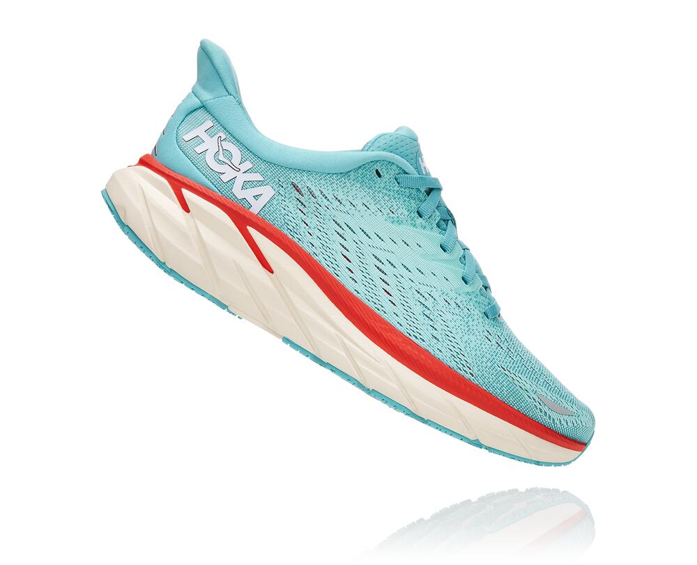 Hoka One One Clifton 8 Philippines - Women's Walking Shoes Light Turquoise / Blue 19294745