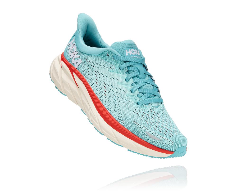 Hoka One One Clifton 8 Philippines - Women's Walking Shoes Light Turquoise / Blue 19294745