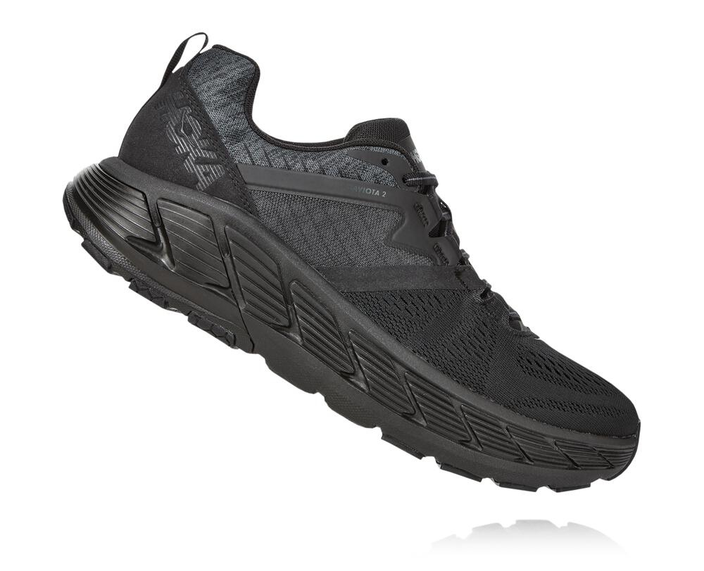 Hoka One One Gaviota 2 Philippines - Men's Stability Running Shoes Black / Dark Grey 02033321
