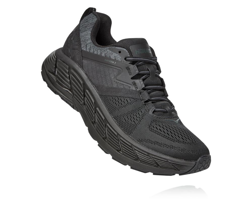 Hoka One One Gaviota 2 Philippines - Men's Stability Running Shoes Black / Dark Grey 02033321