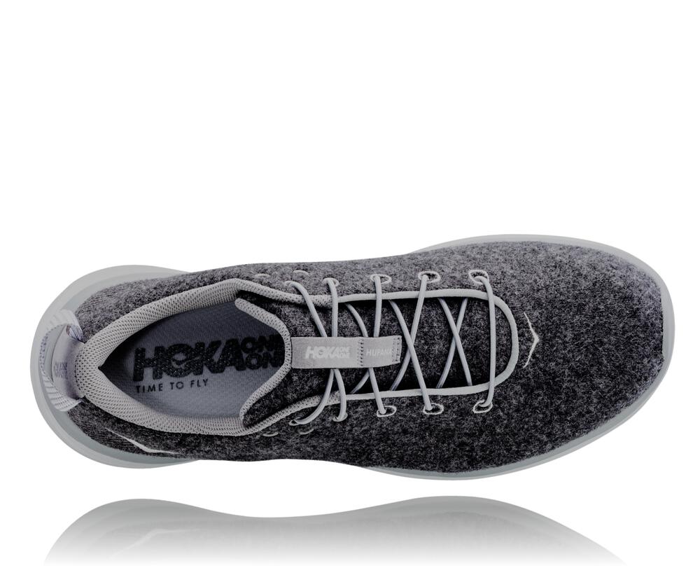 Hoka One One Hupana Flow Wool Philippines - Women's Wide Running Shoes Dark Grey 52879624