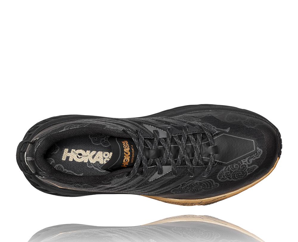Hoka One One Speedgoat 4 Cny Philippines - Men's Trail Running Shoes Black / Gold 90947605