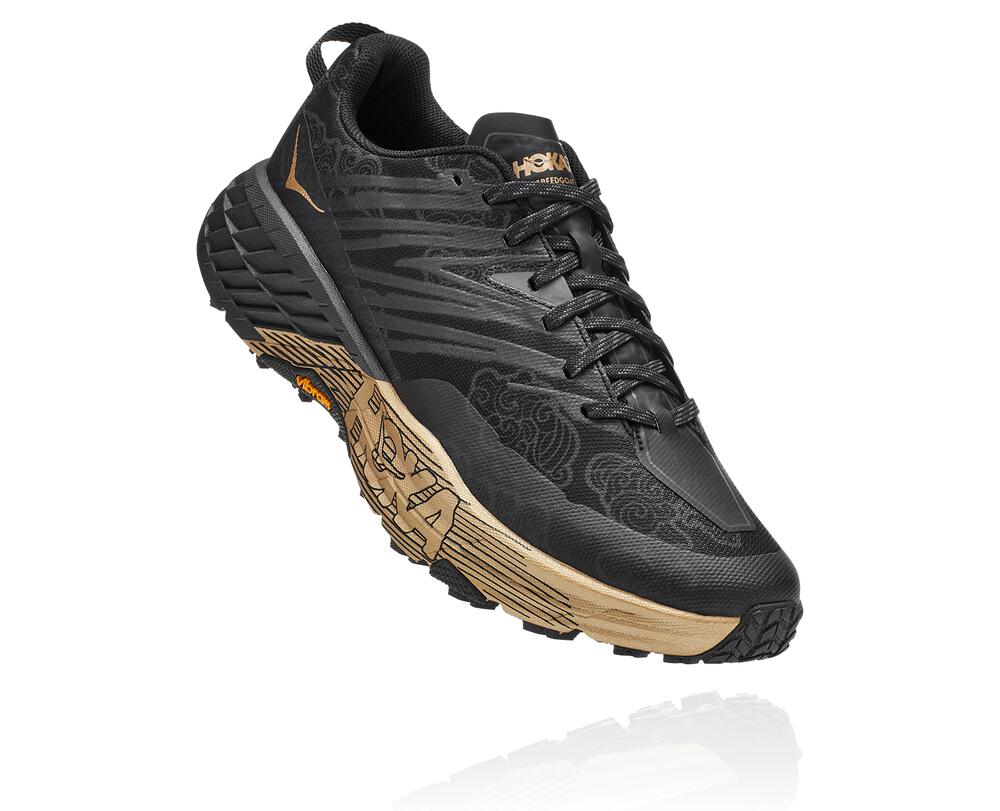 Hoka One One Speedgoat 4 Cny Philippines - Men's Trail Running Shoes Black / Gold 90947605