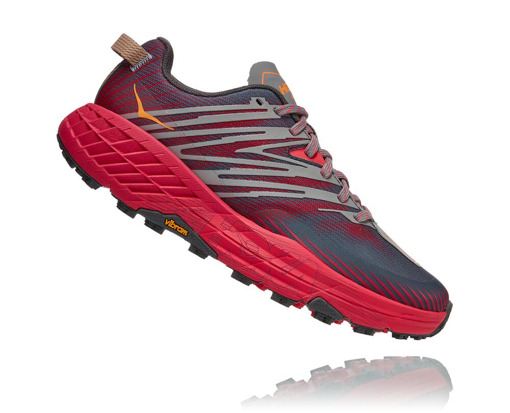 Hoka One One Speedgoat 4 Philippines - Women's Trail Running Shoes Dark Grey / Pink 03716285