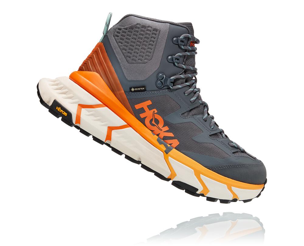 Hoka One One Tennine Hike Gore-tex Philippines - Men's Stability Running Shoes Dark Grey / Orange 34573938